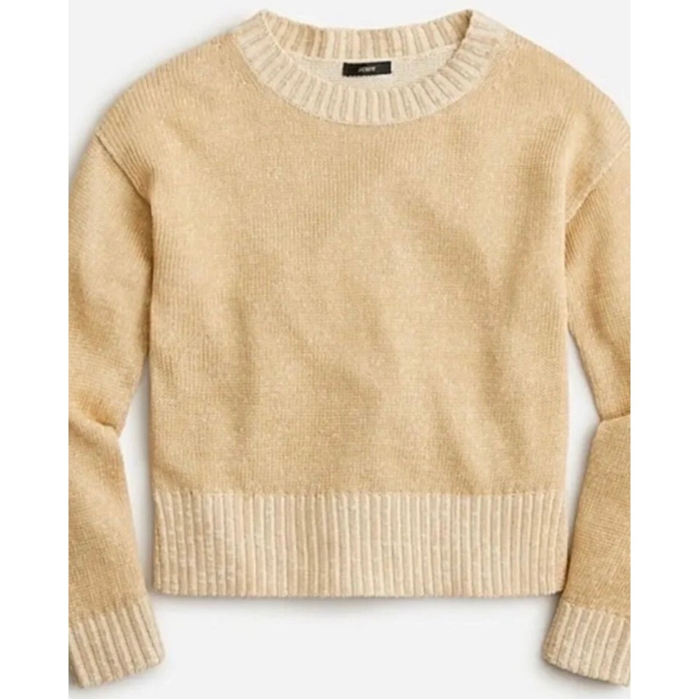 J.Crew Relaxed Linen Cotton Blend Beach Sweater L Coastal Fisherman Quiet Luxury